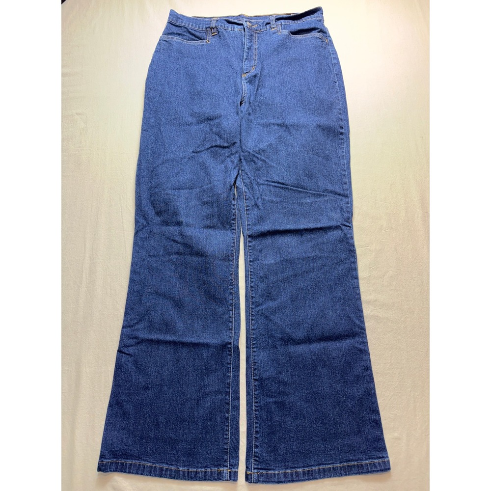 Westbound Womens Dark Wash Flare Jeans Size 12 Regular Stretch Wide‎ Leg Denim